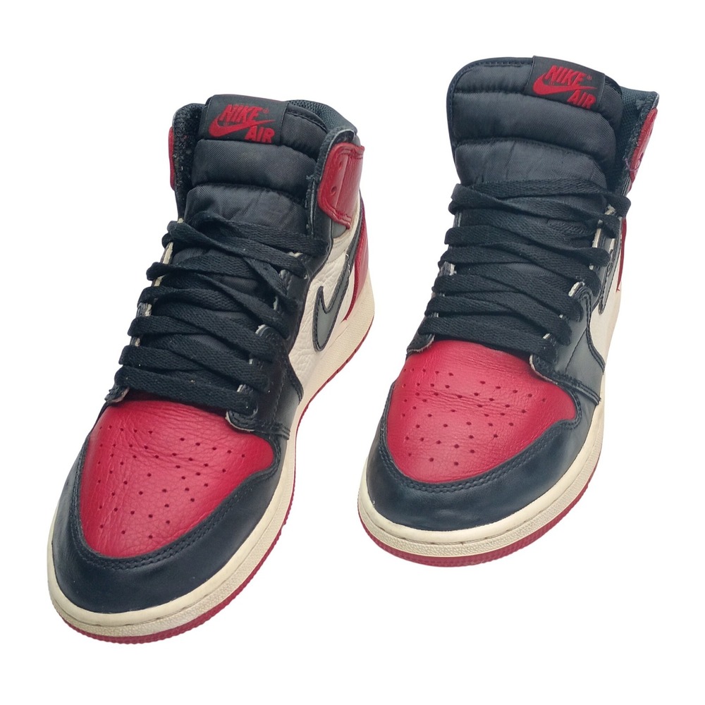 Nike Air Jordan 1 Retro High OG Bred Toe Mens 6.5Y 55441-610 Red Black White